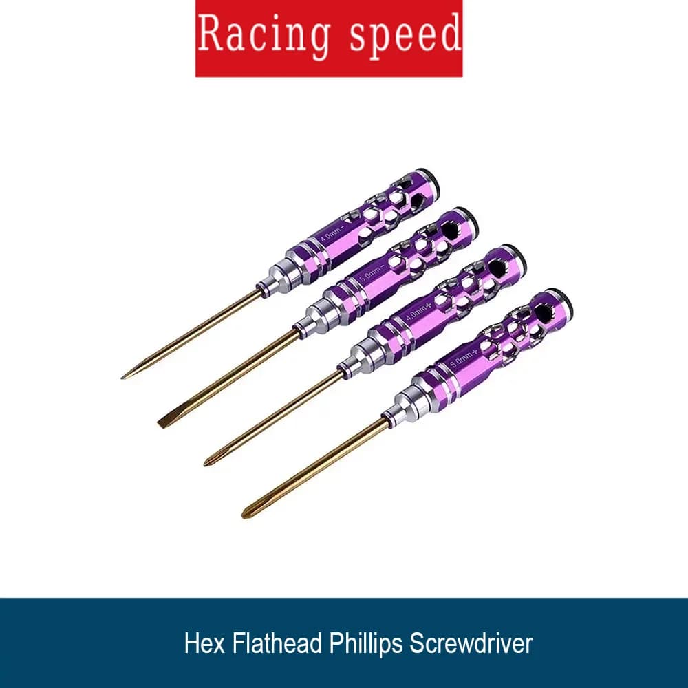 4pcs Hex Flathead Phillips Screwdriver Set 1.5/2.0/2.5/3.0/4.0/5.5/7.0/8.0 Hollow Handle Tool Kits for RC Helicopter Car Crawler