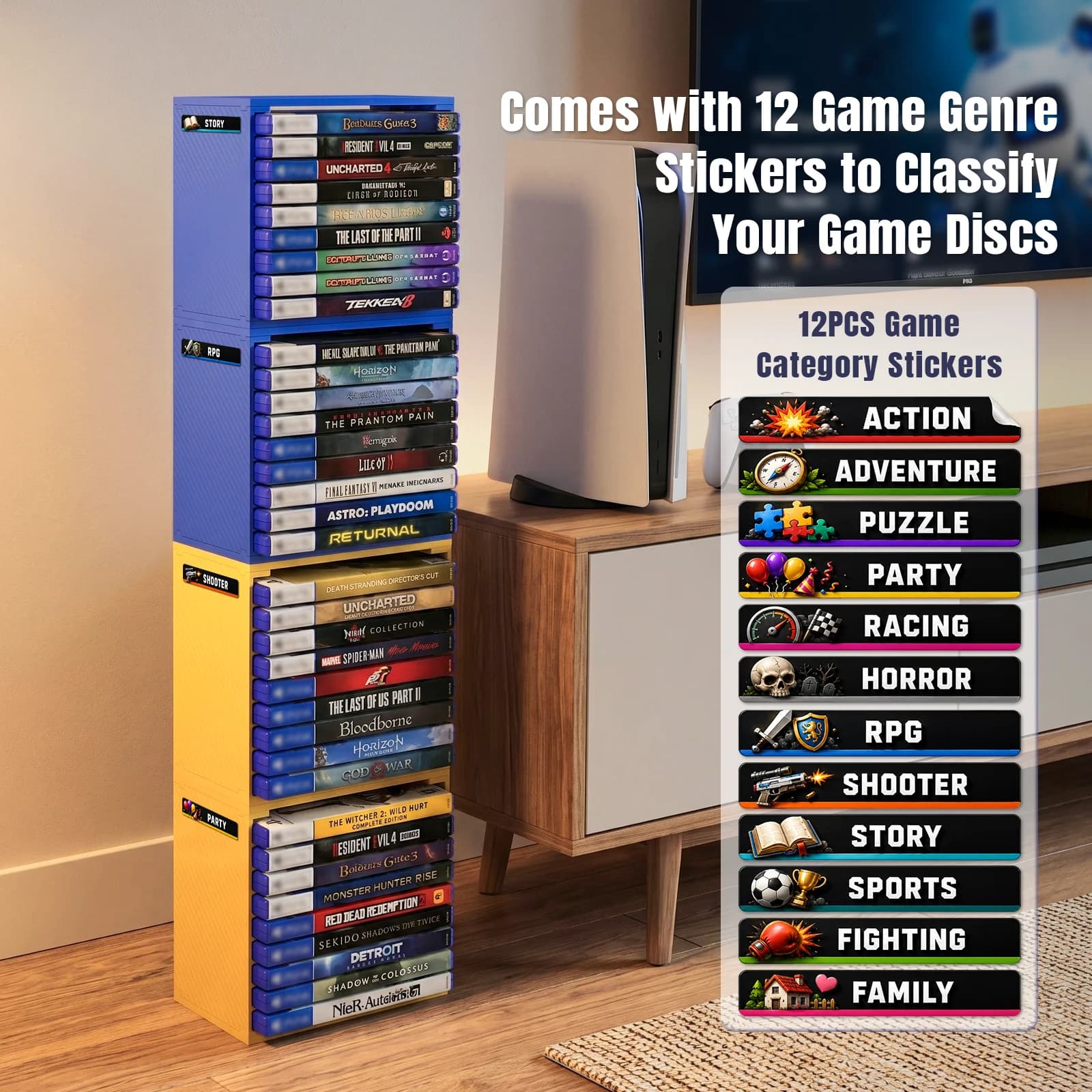 Game Disc Storage Rack For PS5 PS4 Switch/NS Xbox CD Game Cart Organizer Stand Vertical Horizontal Disc Holder Accessories