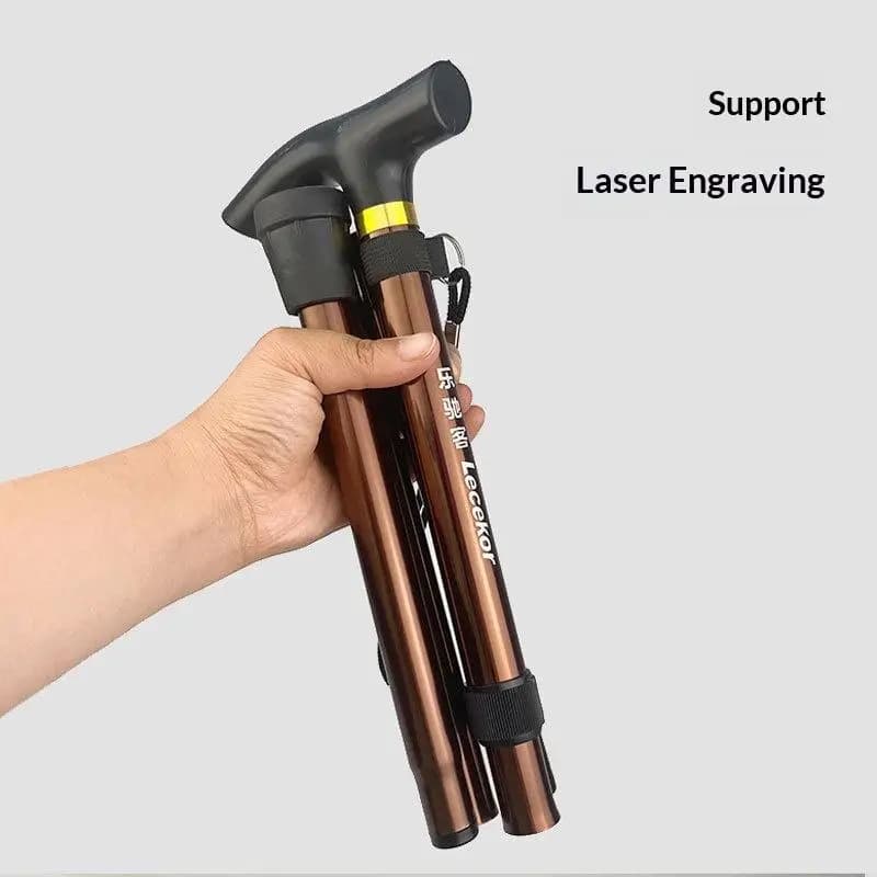 Foldable Telescopic Metal Trekking Poles Multifunction Comfort Grip Walking Sticks for Elderly Hiking Daily Walking