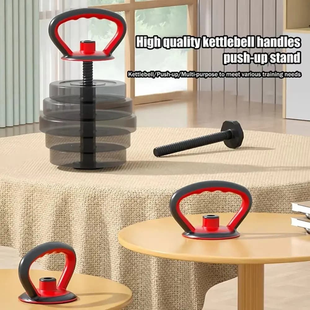 Portable Kettlebell Handle Threaded Adjustable Weight System Kettle Bell Grip Non-Slip Grip Multifunctional Push Up Handle