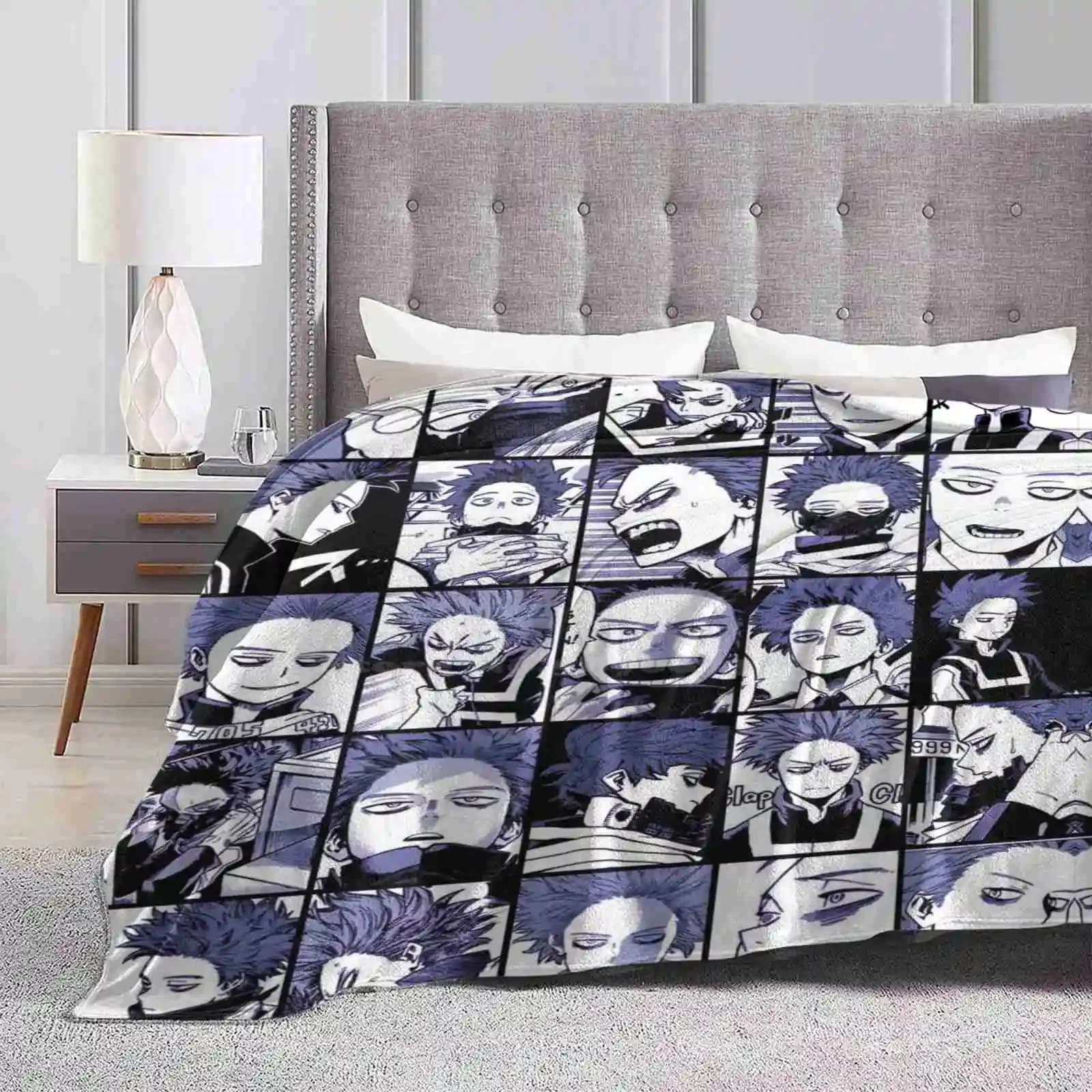 Shinso Collage Color Version ultima Super Soft Warm Light Thin coperta Shinso Hitoshi Purple Collage Anime Manga Boku No Hero