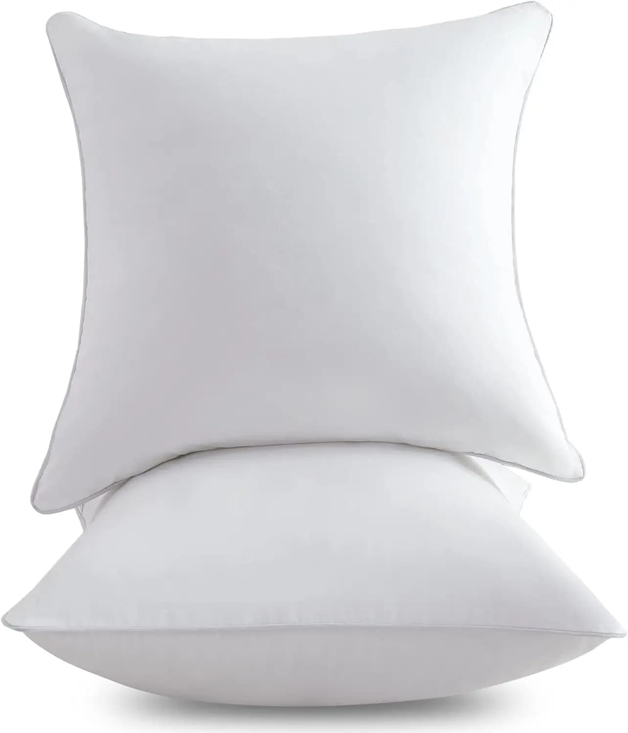 Set of 2 Bearing Inserts Square 20x20 Inches, 100% Cotton Coating, Decorative Bearings for White Sofa
