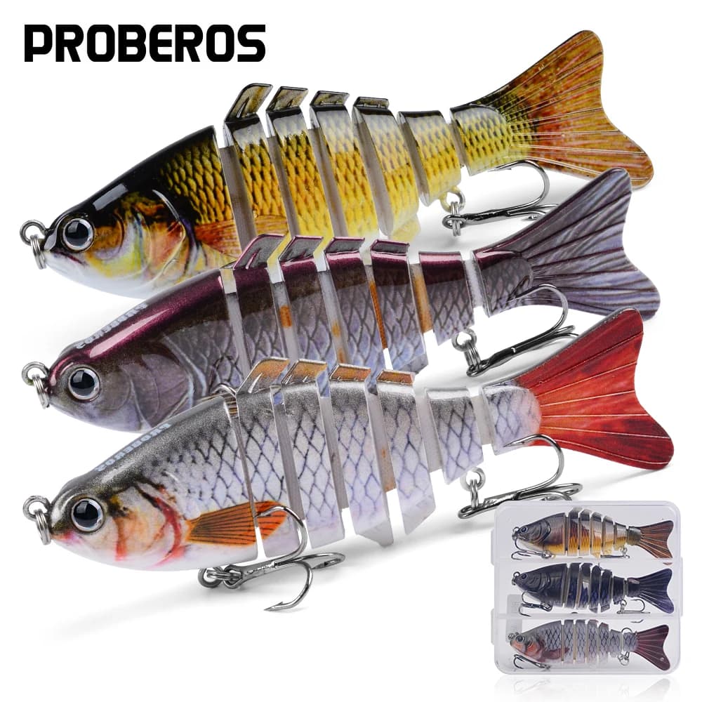 PROBEROS 3 pz/scatola 10cm/15.5g esche da pesca Multi-snodate, Swimbait realistico a 7 segmenti, per acqua dolce e salata, esca bionica