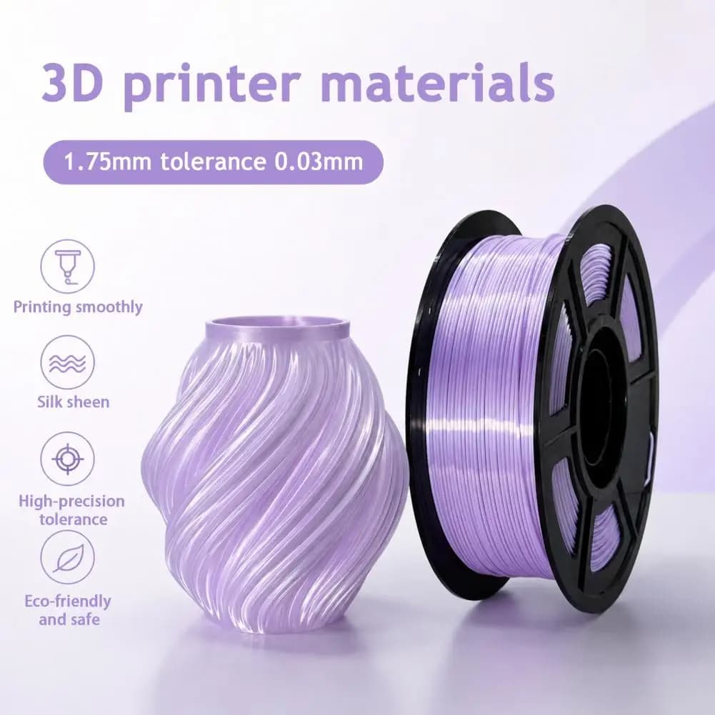 Fdm Printer Supplies 3d Printing Silk Pla Filament 1.75mm High Precision Shiny Filament Low Warpage Material for Fdm Printers 3d