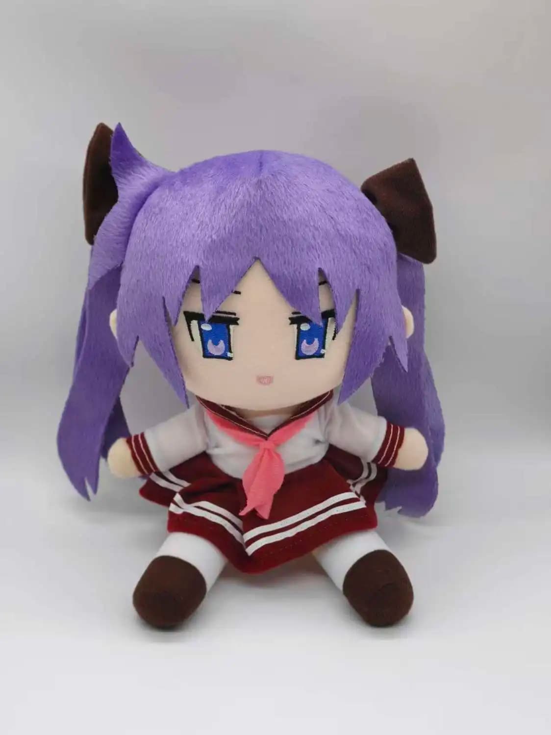 Peluche Anime Lucky Star Hiiragi Kagami 20CM, Personaggio Idol Vestibile, Cuscino Morbido in Cotone, Regalo di Compleanno