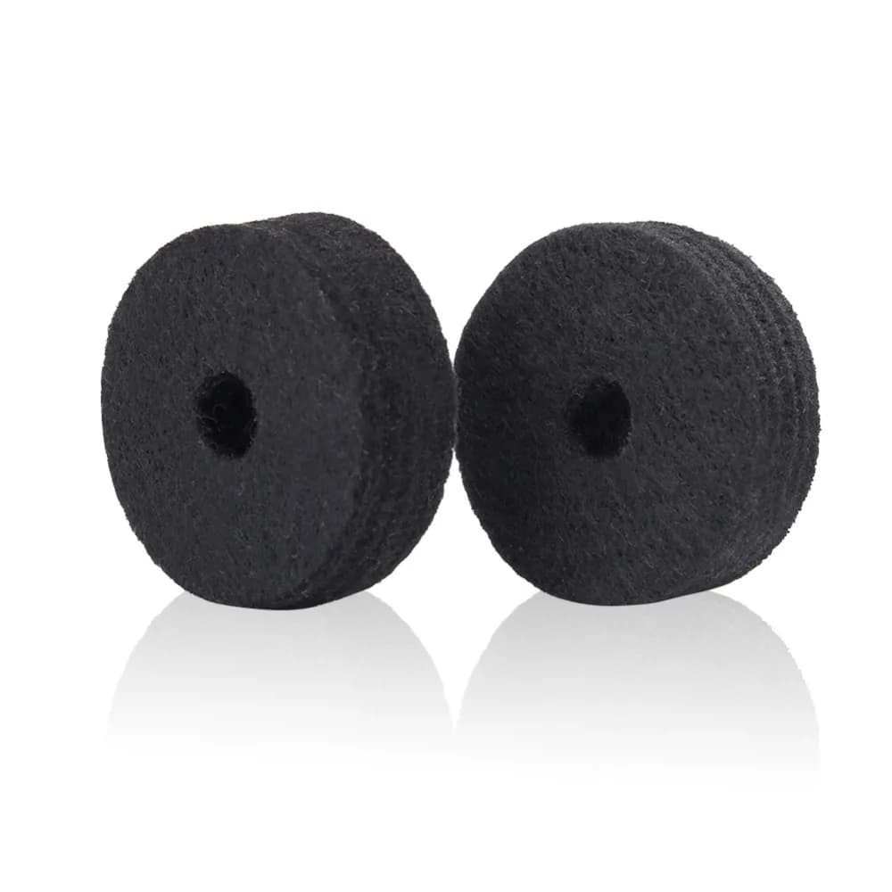 10 pezzi pratici da 40 mm ​ Feltrini per Piatti da Batteria ​ Set di rondelle in feltro rotonde ​ ​ Feltro di Ricambio per Tamburo ​ Grigio/Nero ​ ​ Accessori per Tamburo a Cornice ​