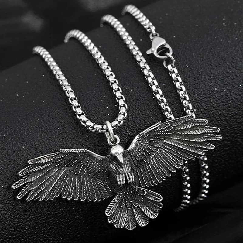 {YY30} 1 Pc Fashion Simple Crow Raven Eagle Men's And Women's Pendant Necklace Gift