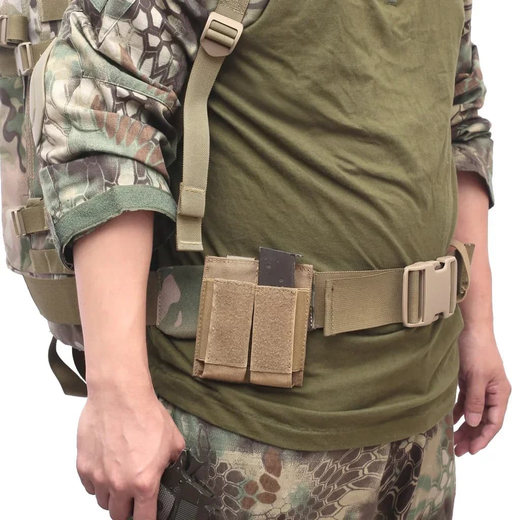 Tasca Tattica Molle Doppia per Caricatore Pistola 9mm, Borsa Multiuso da Cintura
