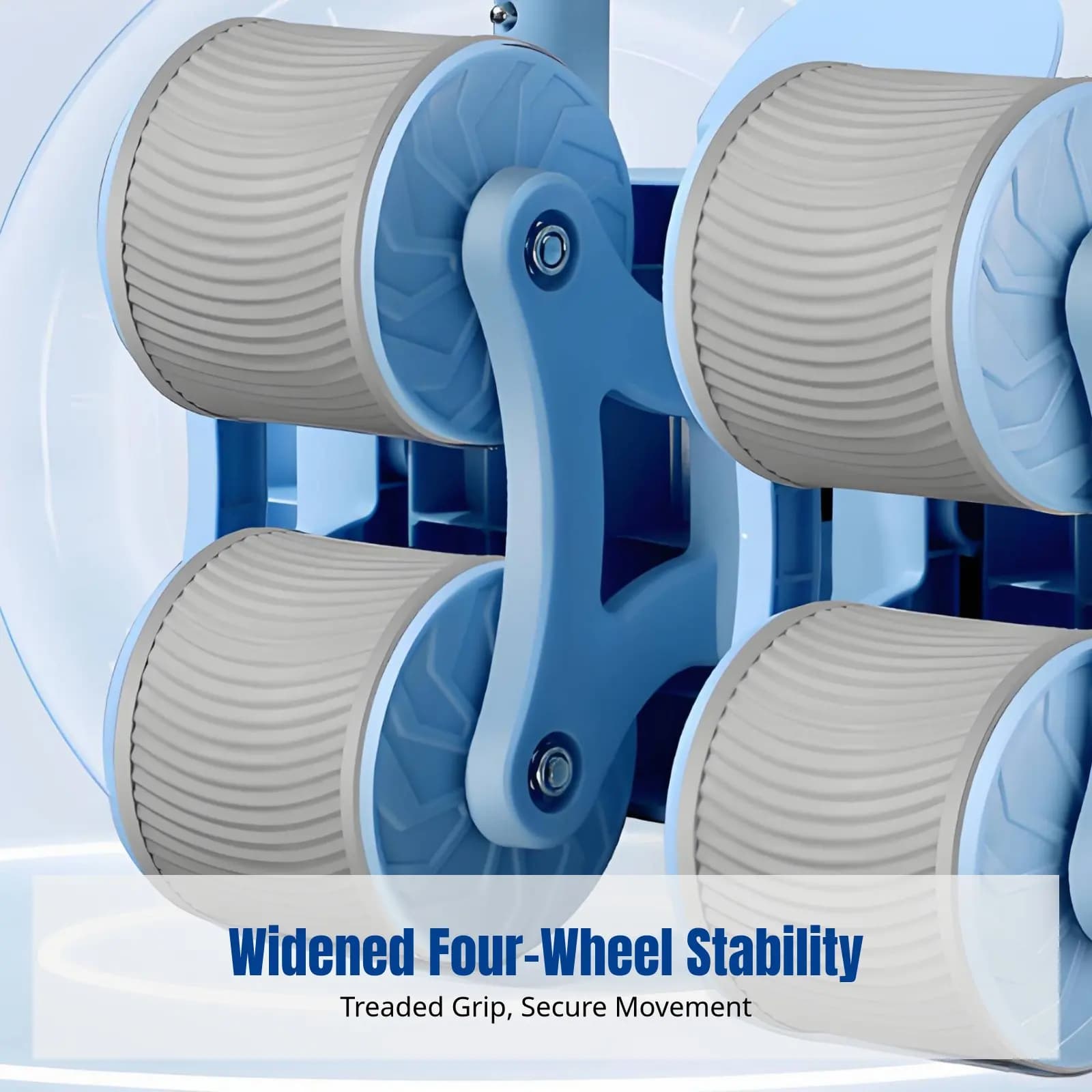 Wheel for Abdominals, Four Wheel Design with Elbow Support, Intelligent Timer, Automatic Return, Phone Support, Plank Exercise Tool