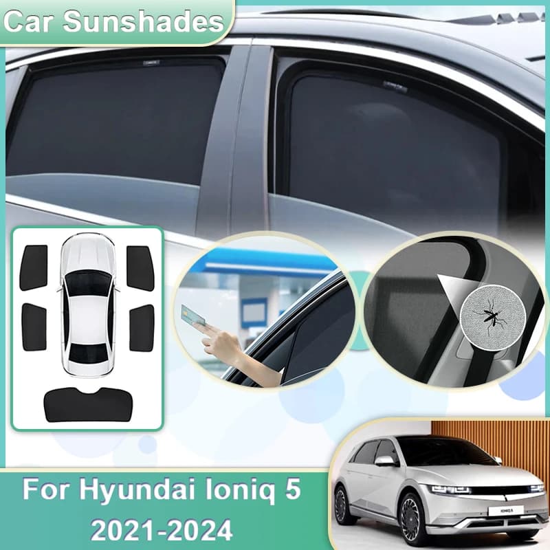 Auto Maglia Parasole Per Hyundai Ioniq 5 2022 Accessori Ioniq5 2021 2023 2024 Parasole Parabrezza Finestra Visiere Strumenti Anti-UV