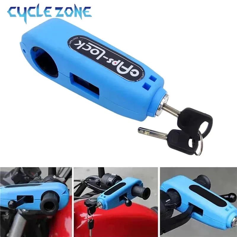 Anti-theft brake lever block for heavy loads for bicycles, scooters and motorcycles - durable ABS, easy to carry design, brake rotor locks