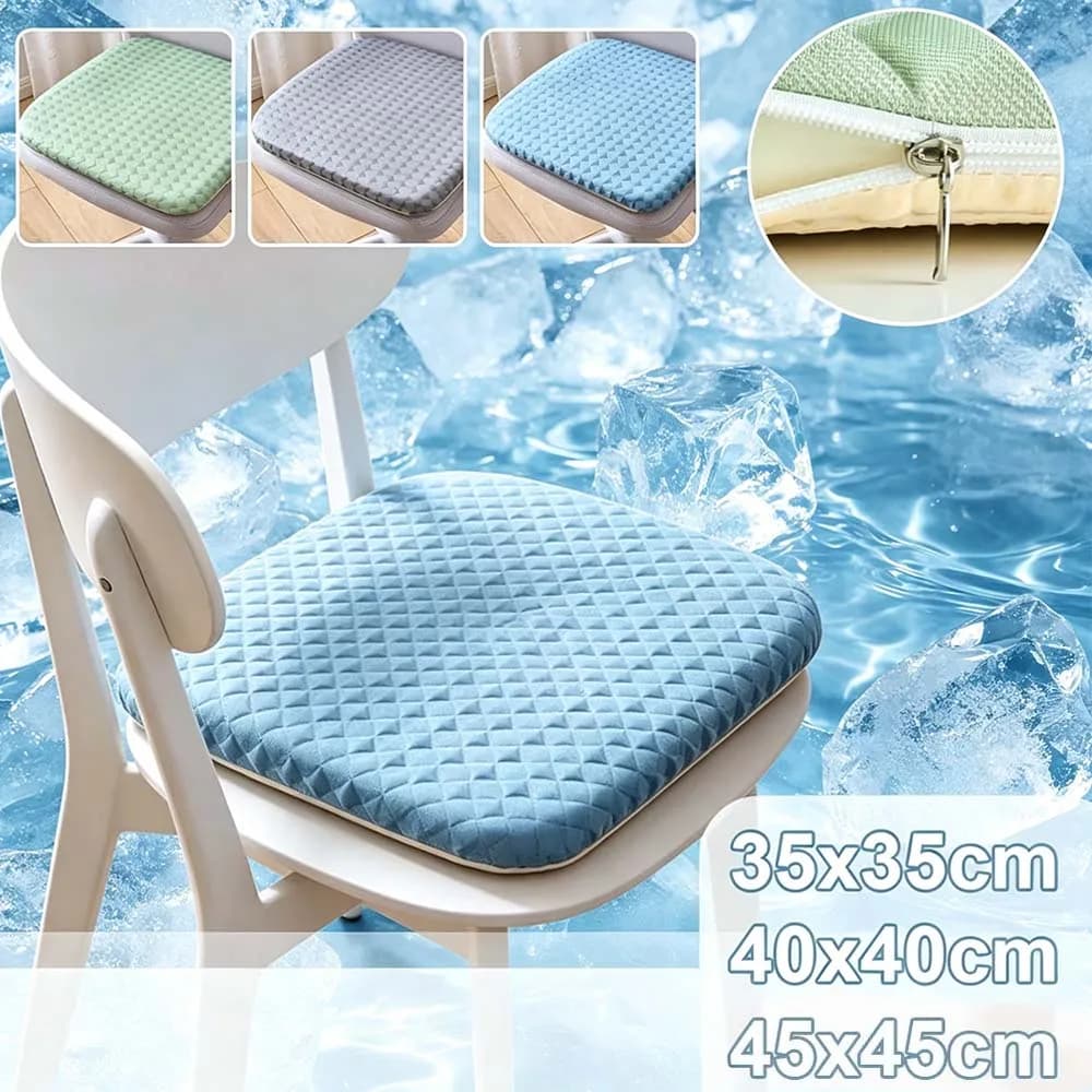 Cooling Breathable Office Chair Seat Cushion Memory Foam Pad with Non-Slip Bottom Ergonomic Cushions for Car Gaming Chair Home