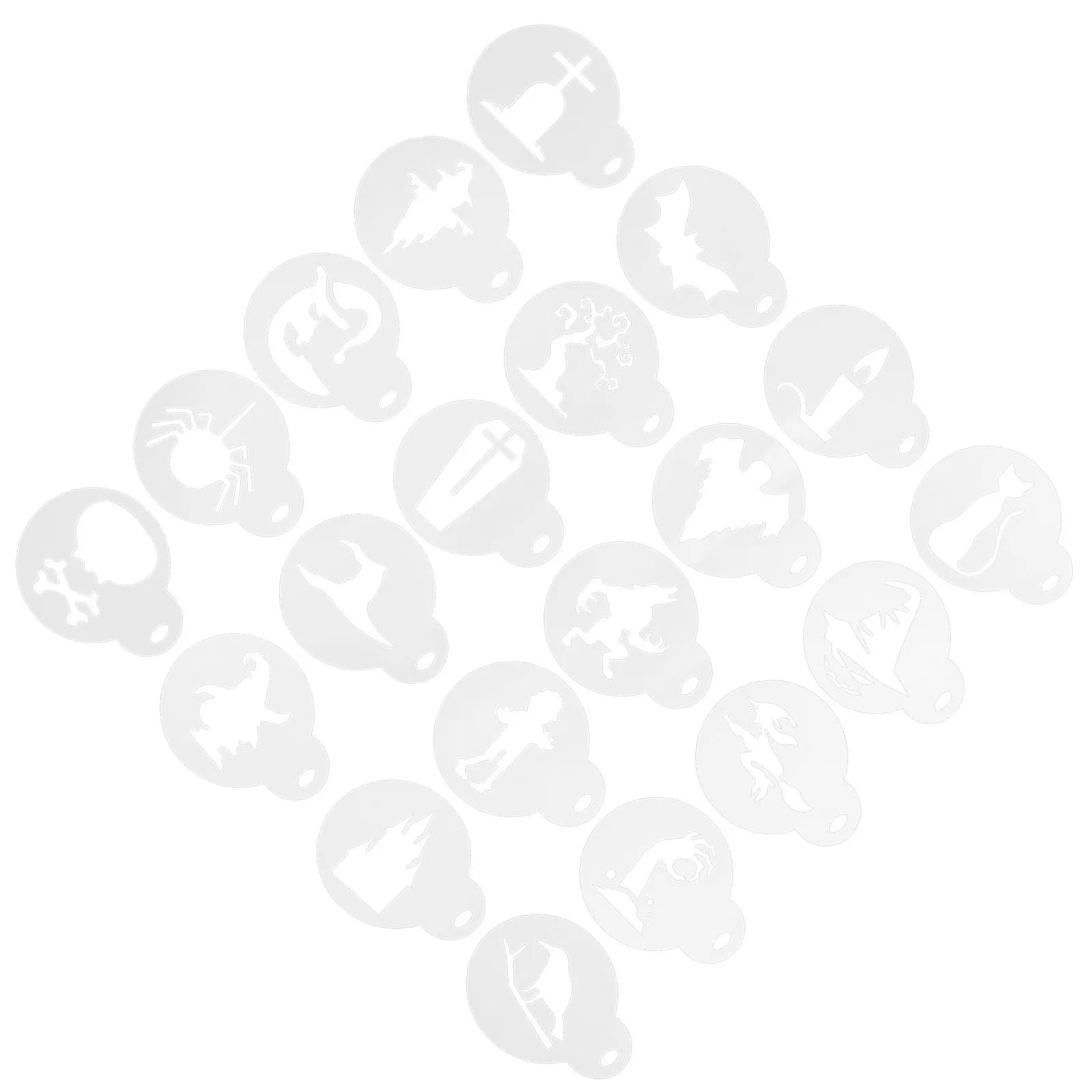 24 Pezzi Stencil a Tema Halloween per Decorazione di Torte, Cupcake, Latte, Cappuccino, Cereali, Cioccolata Calda, Modelli per Decorazione Dessert