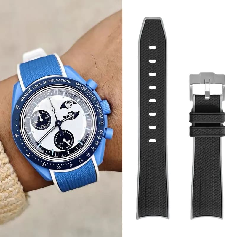 Cinturino per orologio in silicone da 20 mm per Swatch X Omega Moonswatch, cinturino a sgancio rapido, braccialetto morbido impermeabile per uomo e donna