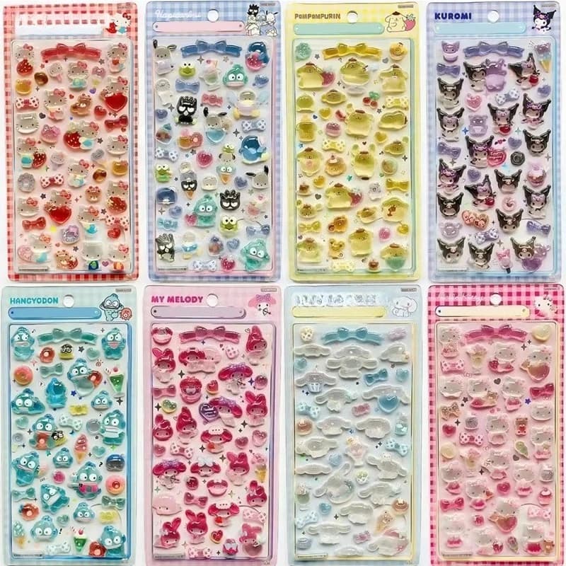 Adesivi 3D in Rilievo Kawaii Sanrio Anime, Kuromi My Melody Cinnamoroll, Decorazioni in Cristallo per Telefono e Bagagli, Regalo Fai-da-Te