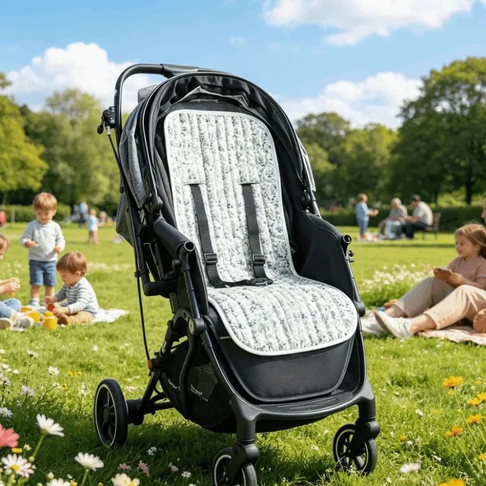 Cuscino traspirante per passeggino, in cotone, comodo, imbottitura universale per passeggino, accessori morbidi per neonati