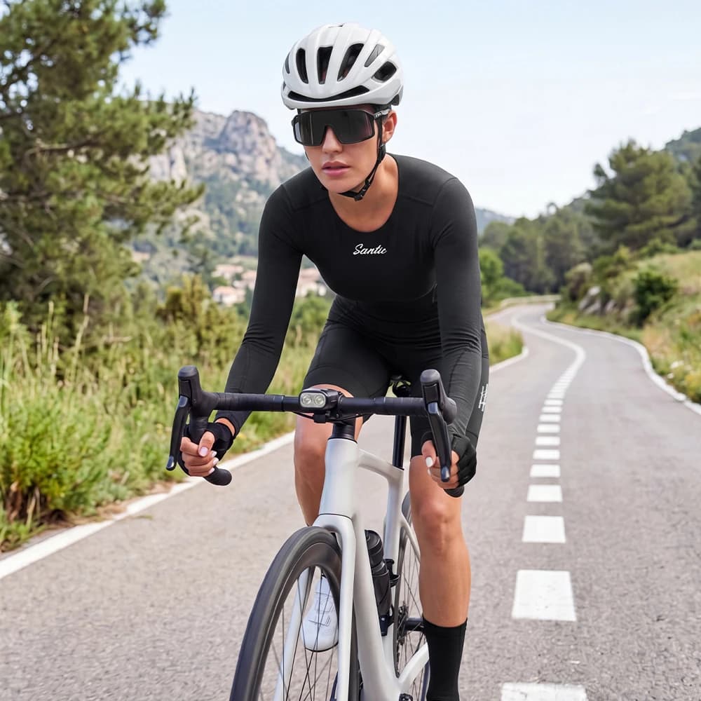 Santic Women's Long Sleeve Triathlon Skinsuit Professional Racing Jumpsuit for Swimming Cycling Running Fit 20-28℃ KL26C03035