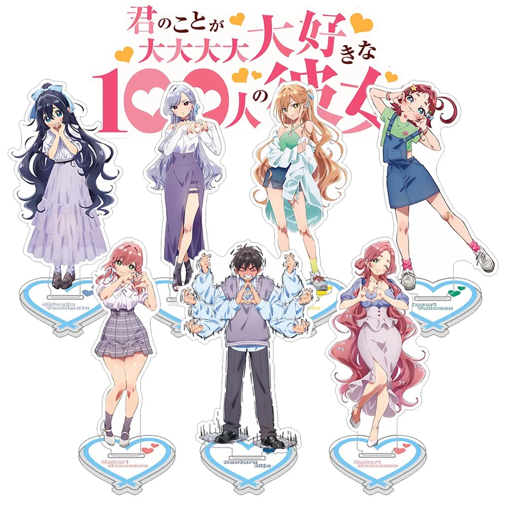 Anime Kimi no Koto ga Dai Daisuki na 100-nin no Kanojo 15CM Acrylic Stand Model Hakari Kurumi Mei Cosplay Fans Gifts