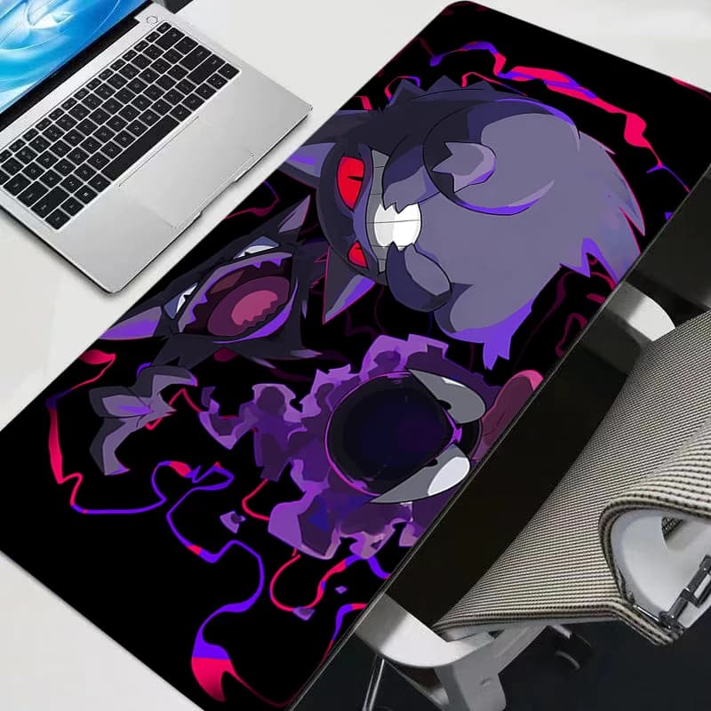 Tappetino per Mouse da Gaming Gengar Pokemon Pikachu, Accessori per PC Gamer, Tappetino da Scrivania Grande XXL per Tastiera e Tablet