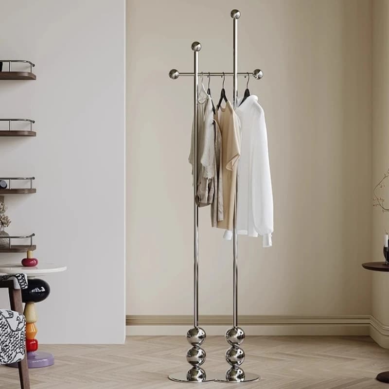 Appendiabiti Minimalista in Acciaio Inossidabile, Porta Abiti da Terra per Soggiorno, Arredamento per Spogliatoi