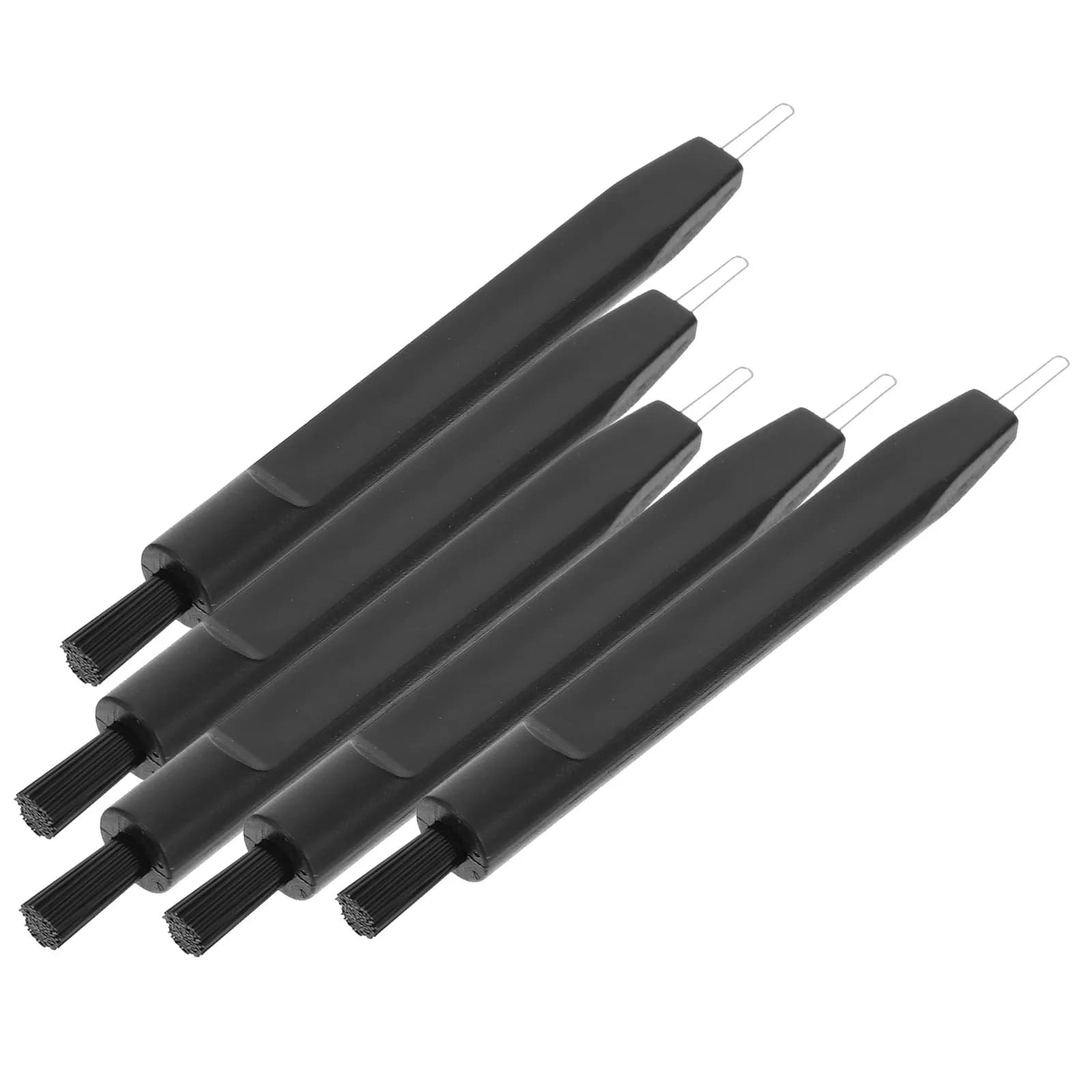 5 spazzole per la pulizia degli apparecchi acustici, a forma di U, con gancio per la rimozione del cerume, per la pulizia dei tubi, accessori pratici in nylon per la cura della salute