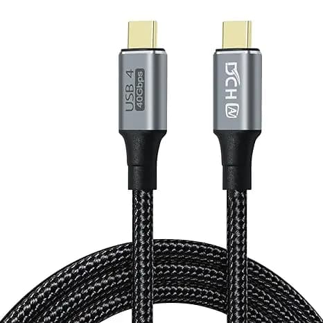 DTECH Nylon intrecciato 100W USB C a tipo C 5A Cavo dati USB 4.0 a ricarica rapida 1M