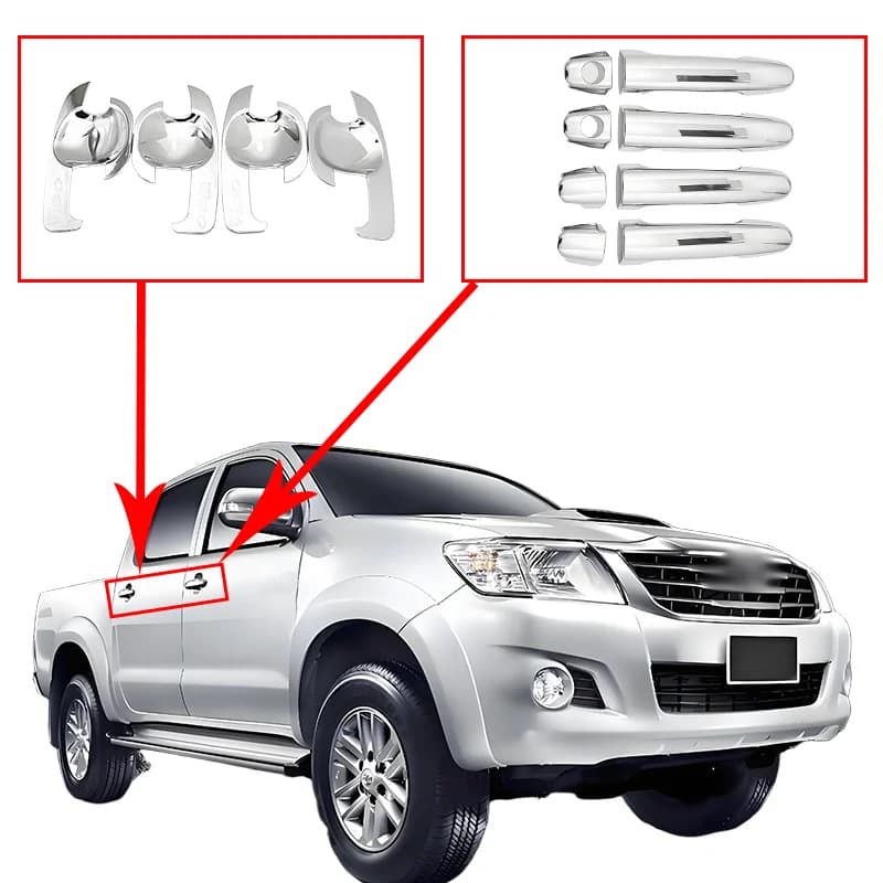 Adatto per Hilux Vigo 2012-2014 Coperchio della ciotola della porta interna in plastica ABS, Copri maniglia, Decorazione del coperchio del serbatoio del carburante