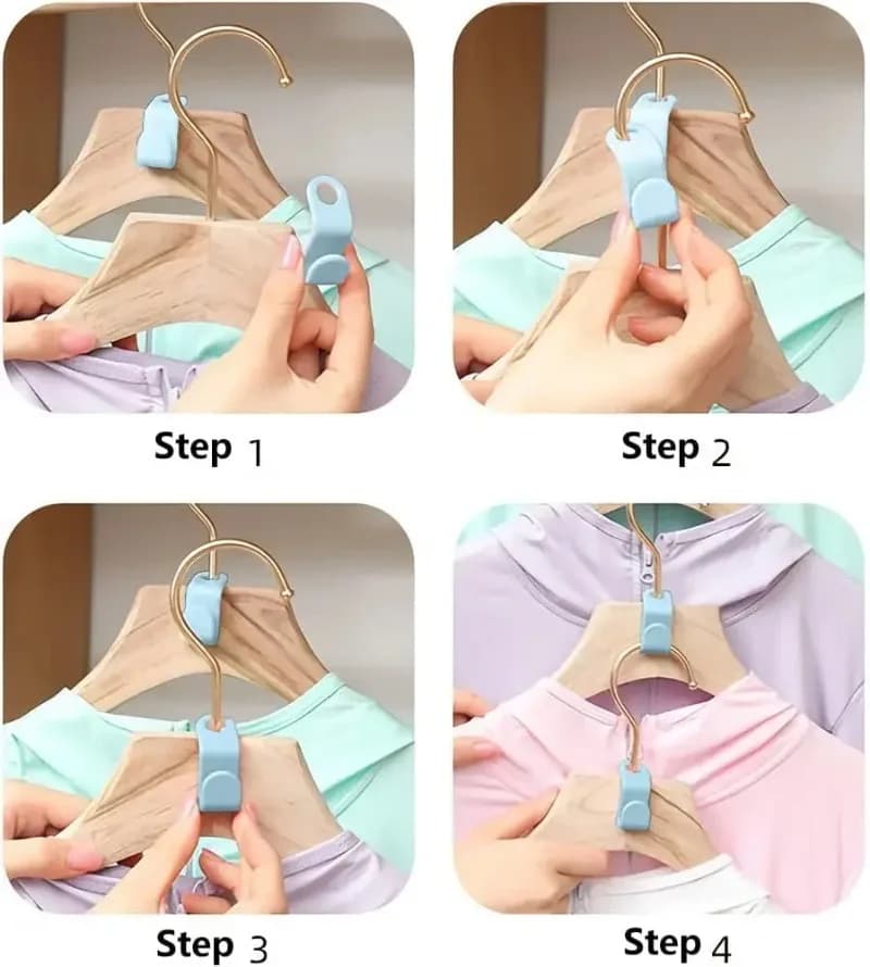 10/5Pcs Clothes Hangers Space Saving Closet Connector Hooks Cascading Plastic Wardrobe Clothes Coat Organizer Rack Holder