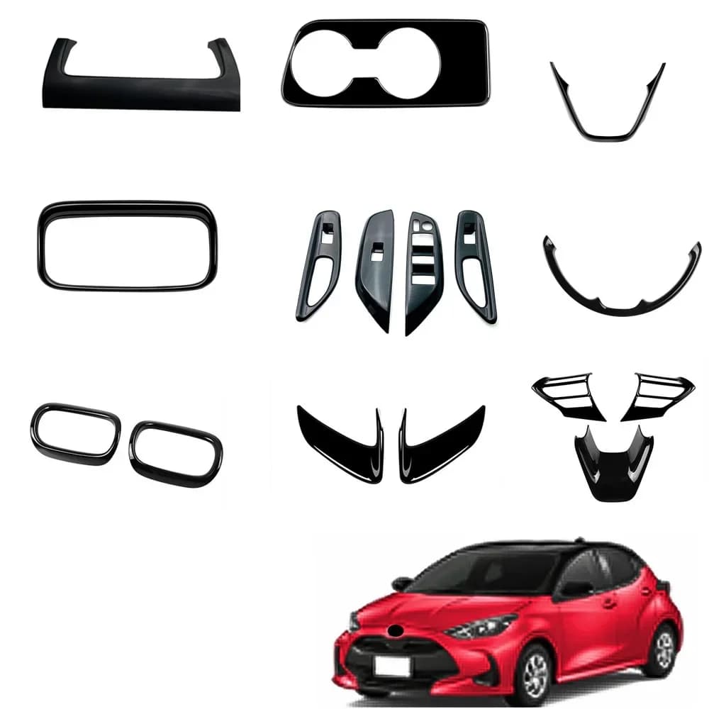 ABS black interior accessories window switch panel cover button steering wheel cover Trim for Toyota Yaris Cross 2020 2021 2022