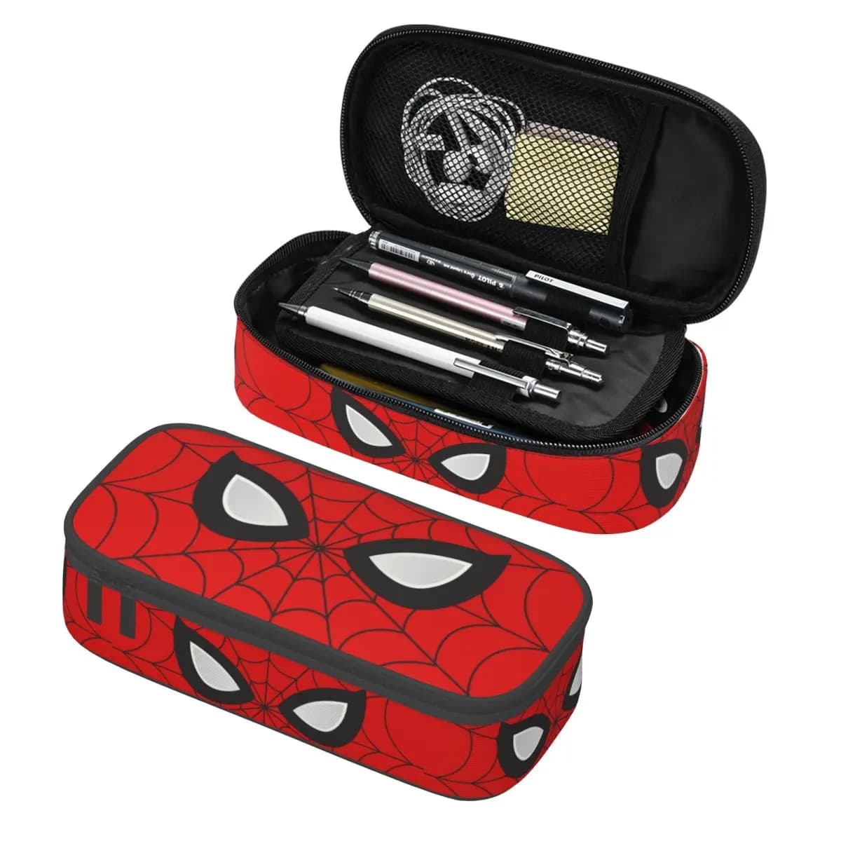 Custom Classic Red Spider Web Pencil Cases for Boys Gilrs Big Capacity Pen Bag Box Stationery