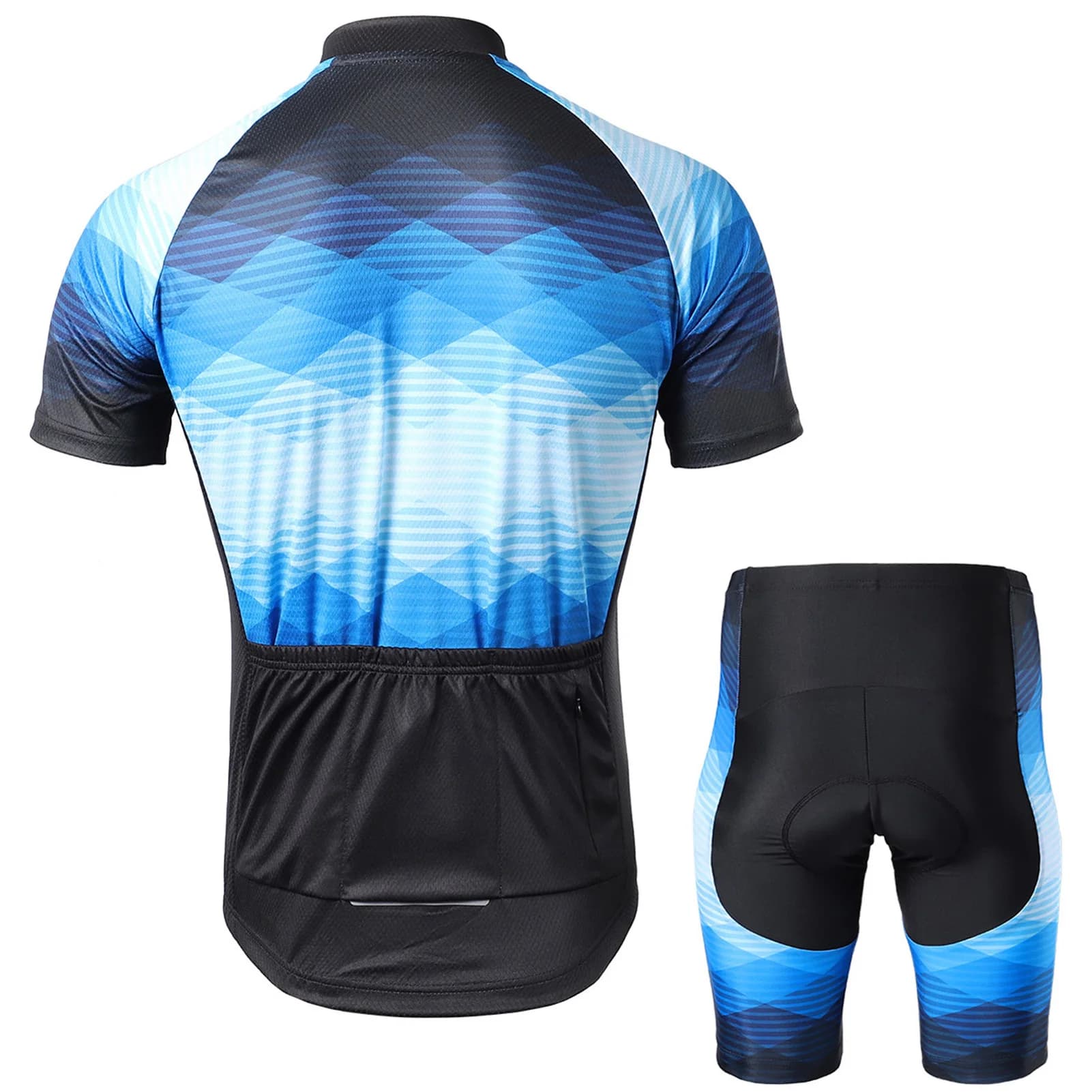 Maglia da ciclismo Lixada da uomo, camicia da bici traspirante a maniche corte e pantaloncini imbottiti, tuta da uomo in jersey