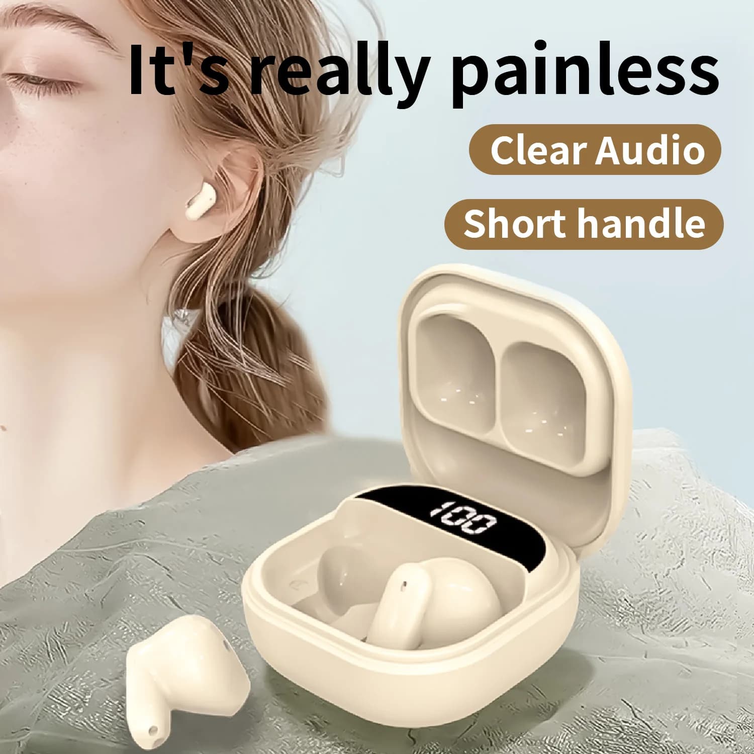 Waterproof Headphones Bluetooth 5.4 Sports Wireless Headphones with Touch Control Microphones Auxiliary Gaming with Noise Cancellation