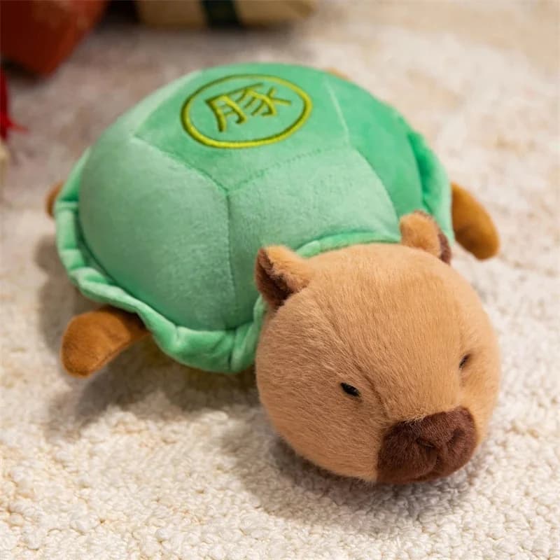 Bambola di peluche creativa Capibara con guscio di tartaruga Giocattolo animale carino per bambini Ragazze Regalo di compleanno Morbido cuscino imbottito