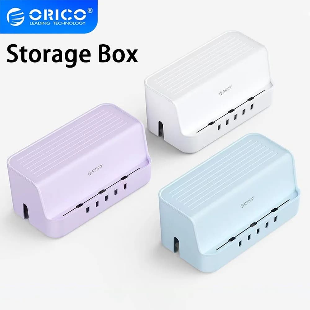 ORICO Power Strip Storage Box USB Cable Adapter Protector Box Organizer Holder Electronic Outlet Cord Management Case Charge