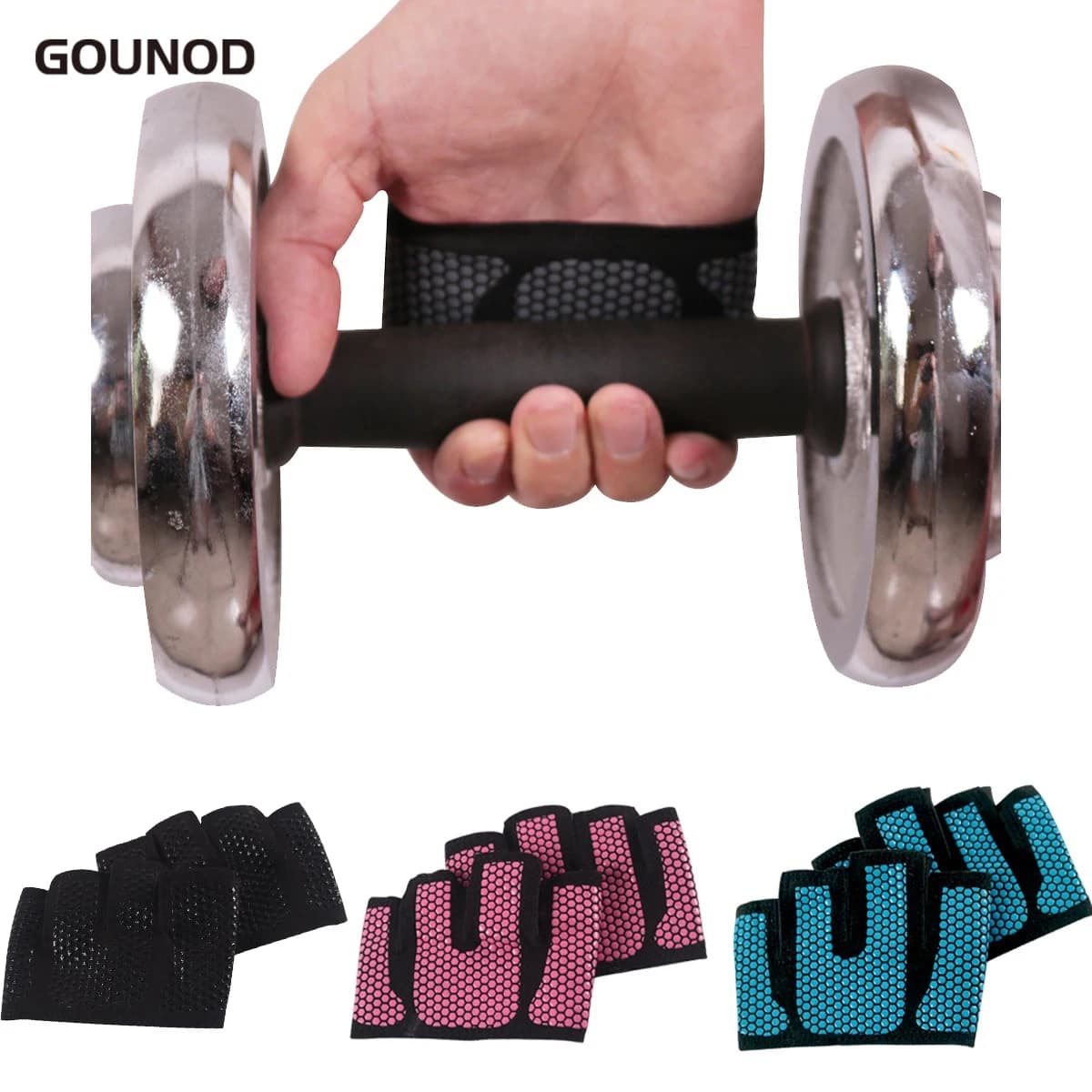2 pcs GOUNOD gym professional fitness breathable anti slip half fingers cycling summer gloves without fingers bike woman bicycle