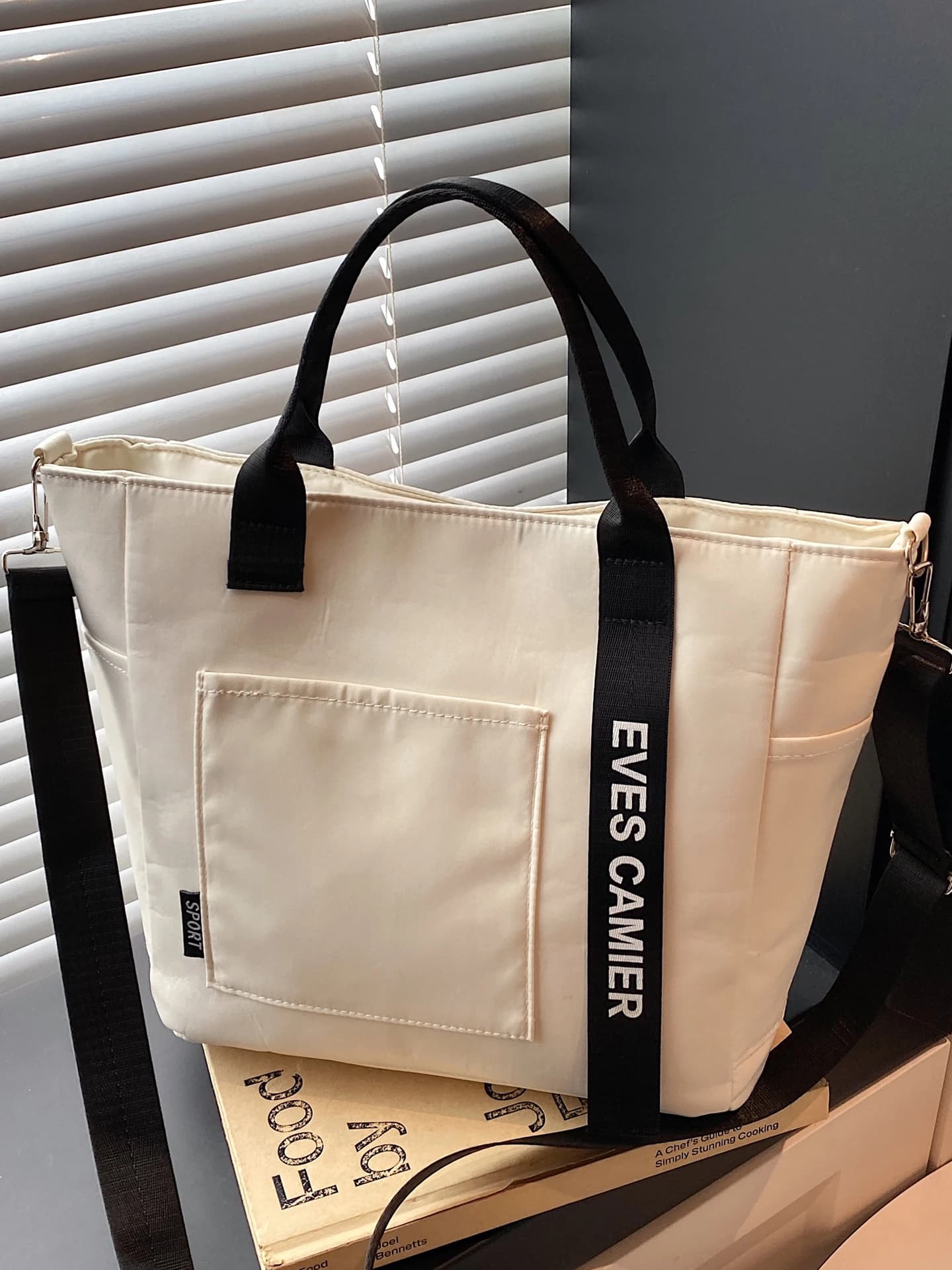 Borsa tote in tela impermeabile dal design originale Borsa versatile semplice per il pranzo al sacco Borsa a tracolla per il tempo libero casual