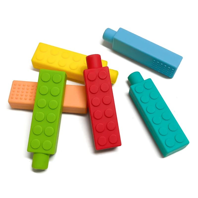 6 Pezzi di Copripenna in Silicone, Divertenti Giocattoli Sensoriali per Bambini, Utensili da Masticare per Autismo e ADHD