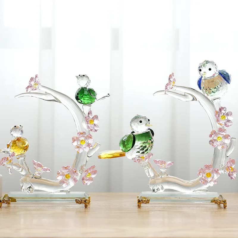 Ornamenti in Vetro a Forma di Uccello Pappagallo, Decorazioni Morbide per Hotel, Mobile TV, Vetrinetta Vini