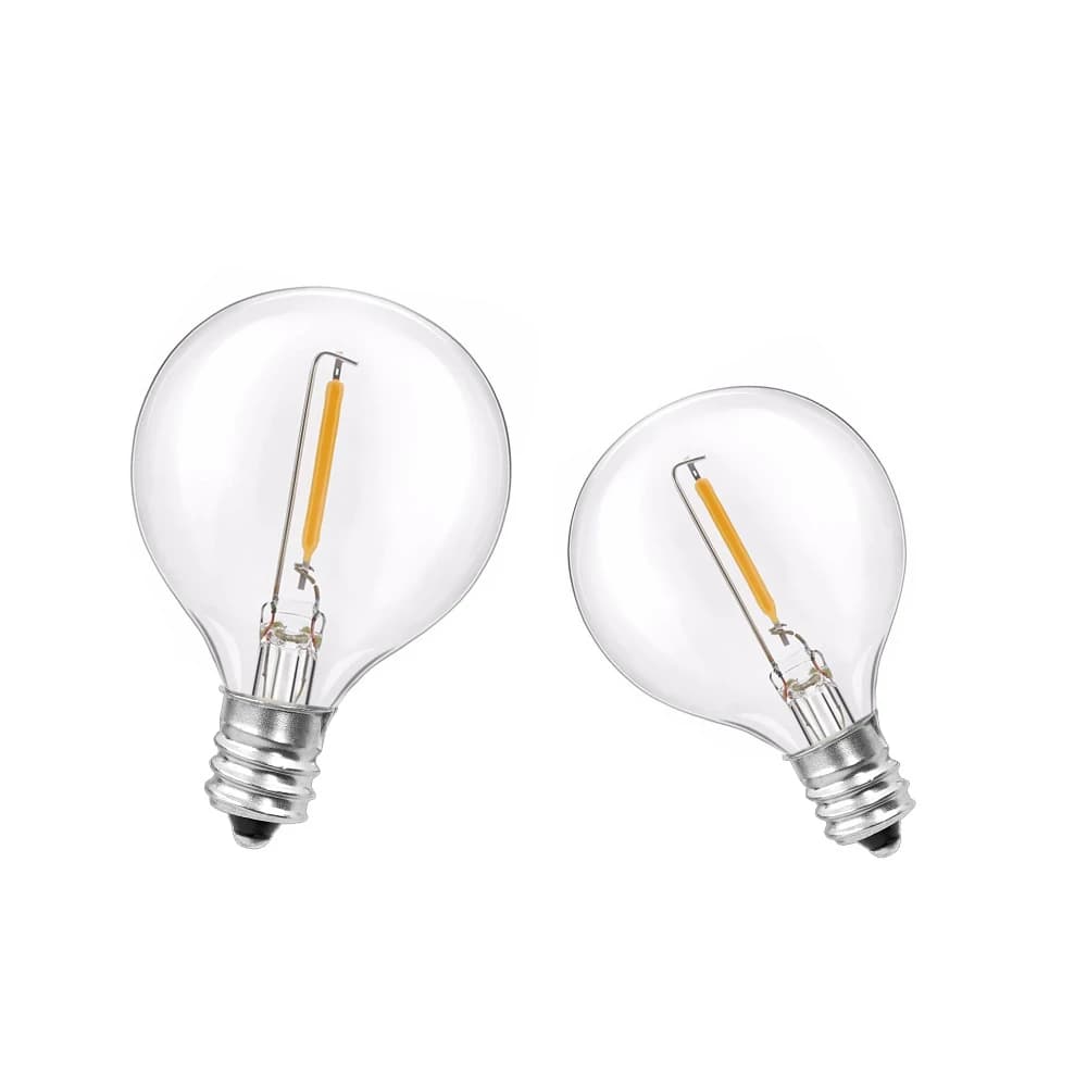 6/25 Pcs G40 LED String Light Bulb lampade a LED lampadine a LED in tungsteno E12 Base Socket Holder Bulb per la casa