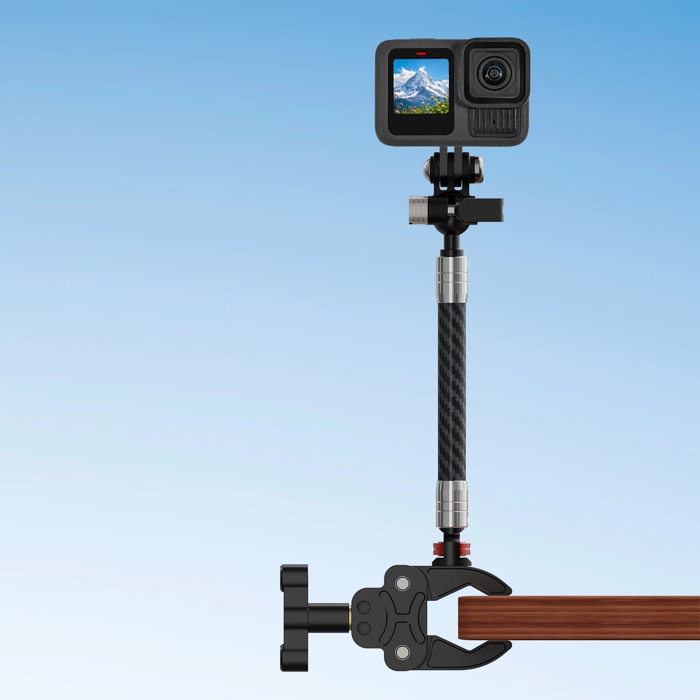 Selfie Rod with Carbon Fiber Stainless Steel Extension Rod for Gopro Hero13 for Insta360 X5 for OSMO Action Camera Support