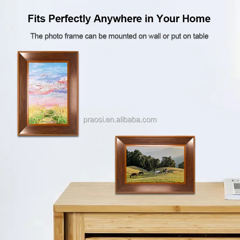 Cornice video da 10 pollici Schermo LCD 1280x800 Controllo app Wireless Cloud 16GB Cornice per foto digitale in legno intelligente WIFI da 10 pollici