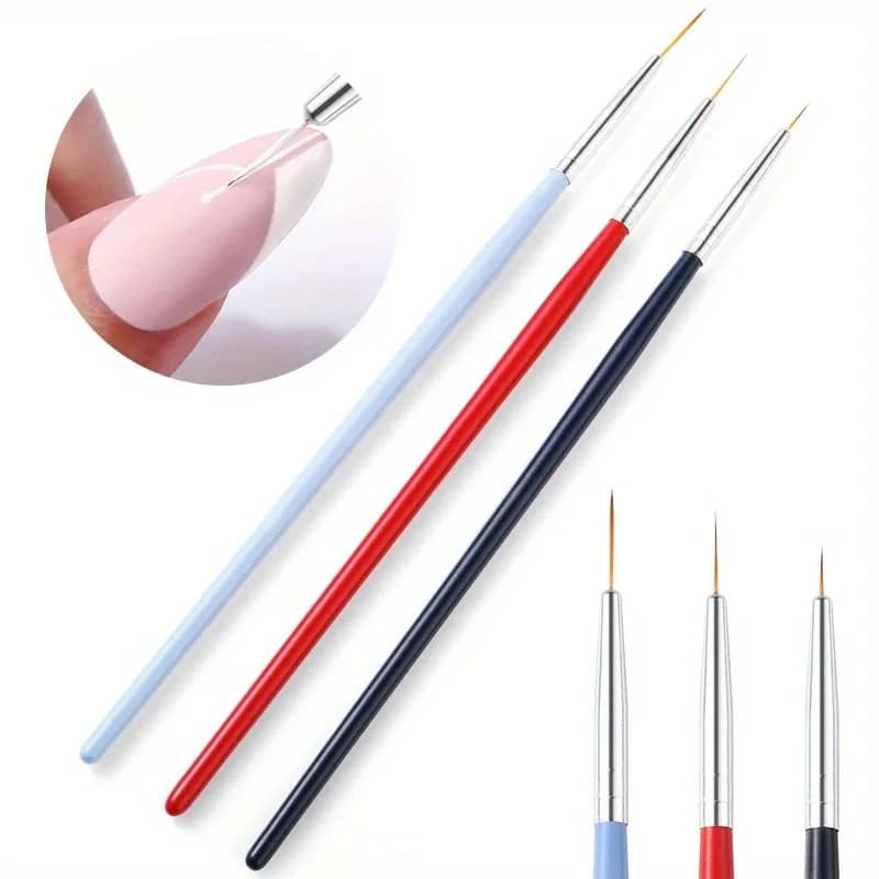 3 pz/set Nuovo Pennello Per Unghie Linea di Arte Penna di Pittura Punte 3D FAI DA TE Acrilico Gel UV Pennelli Disegno Design Manicure Pittura Unghie Artistiche Strumenti