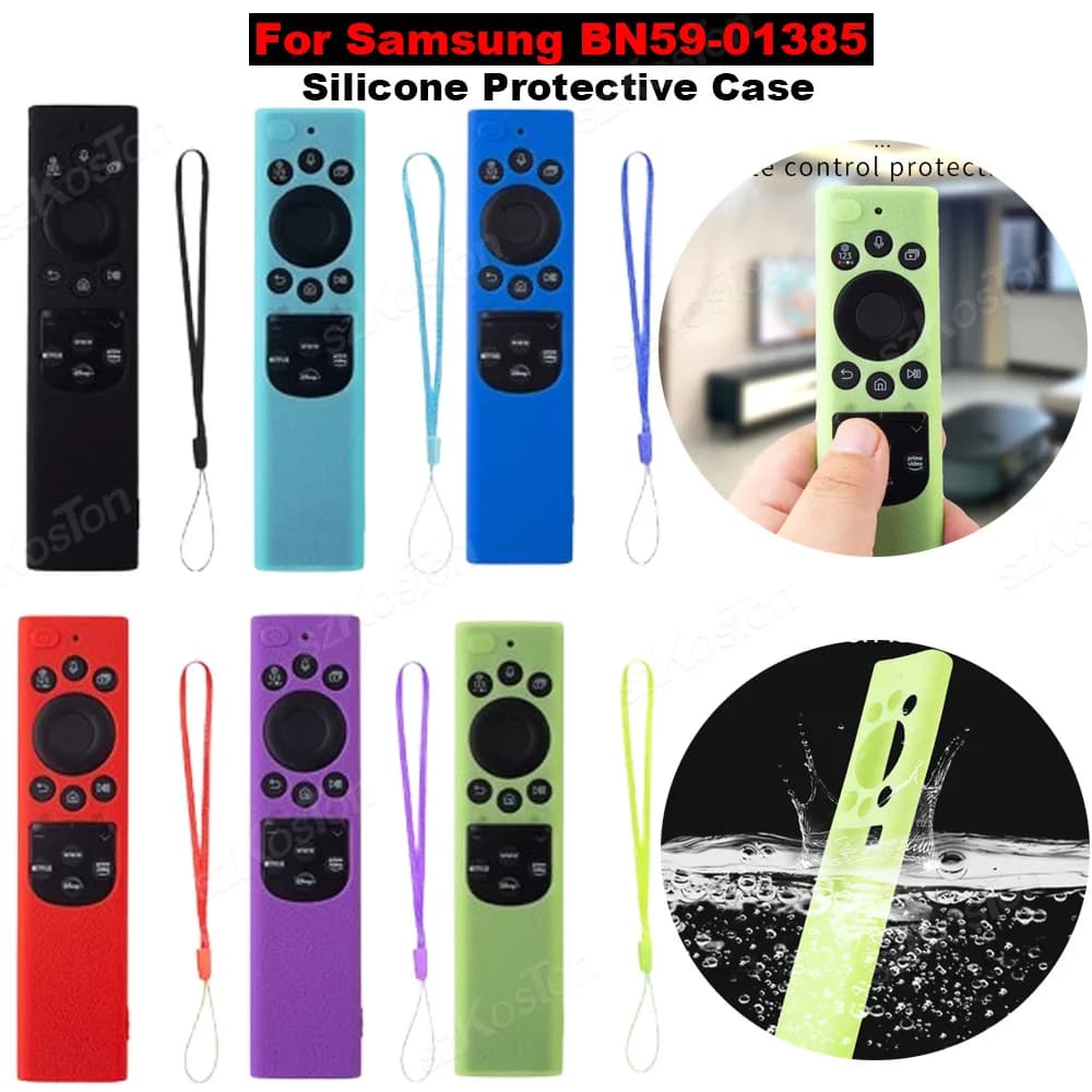Custodia protettiva in silicone per Samsung BN59-01385 Cover anti-goccia per Samsung Smart TV Guscio per telecomando a celle solari