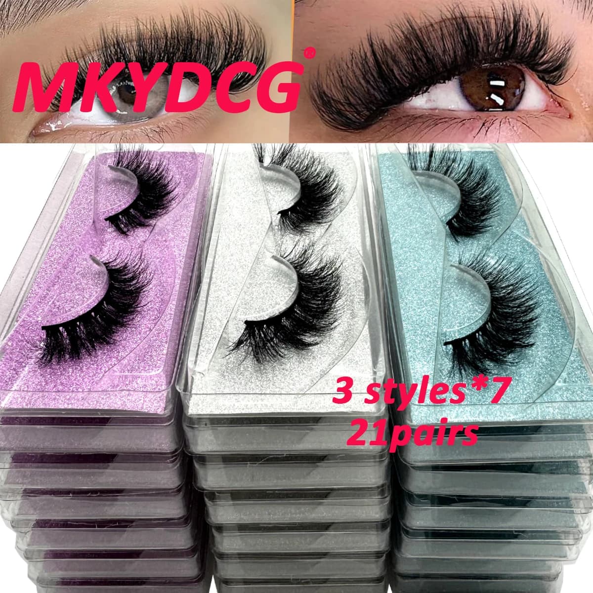 21 pairs 3D mink natural eyelashes wholesale handmade eyelashes dramatic cruelty free eyelashes fake makeup eyelashes