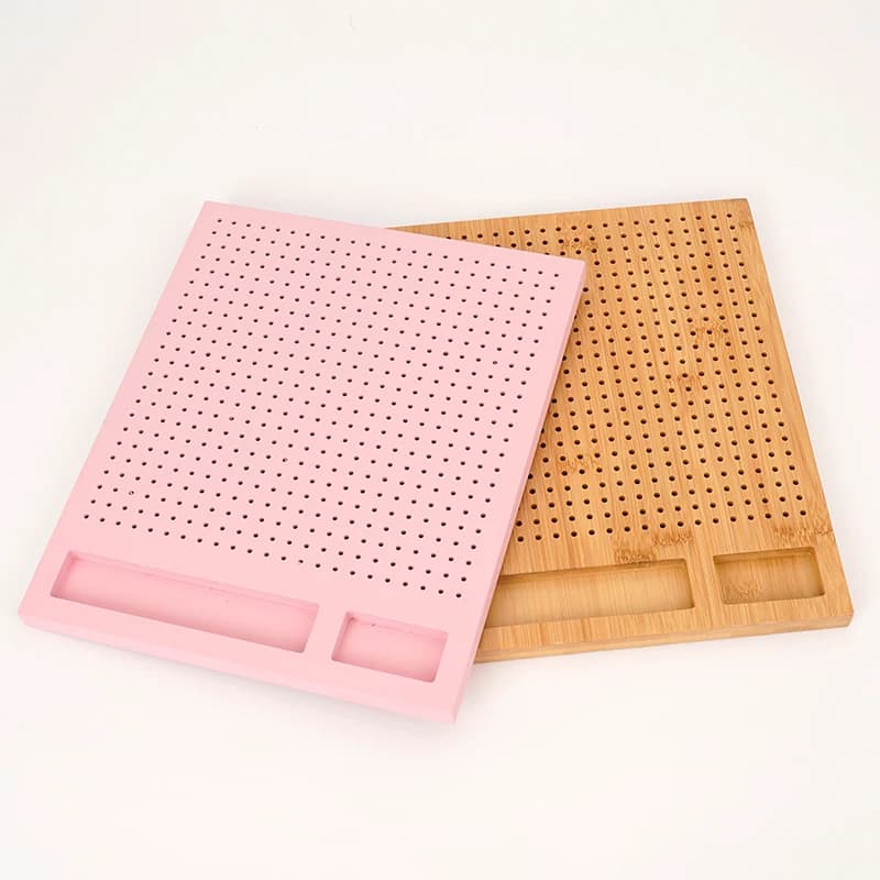 Wooden Knitting Loom Board - DIY Crochet Weaving Mesh Panel with Holes for Craft Yarn Projects, Blocking Board for Knitting