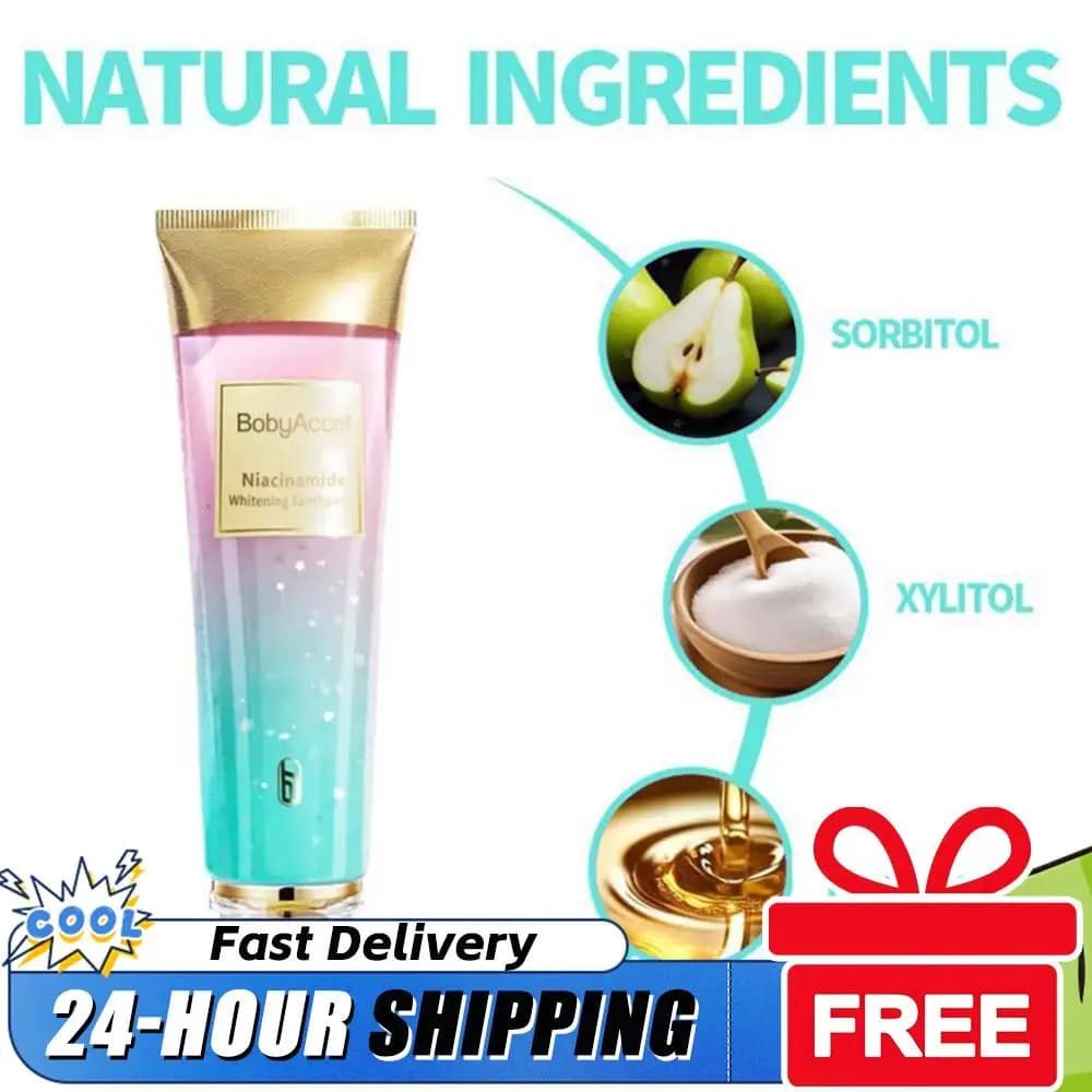 Niacinamide 100G whitening toothpaste with Delicate Natural Care, No Fluoro, Removes Macchies from Sensible Tooths