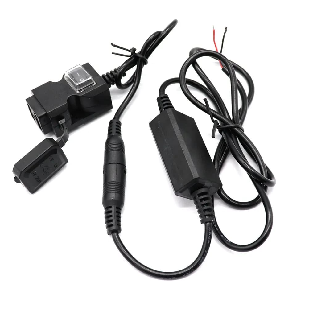 Adattatore USB per Moto Nero Impermeabile, Caricatore Doppio USB per Smartphone, GPS, Fotocamera, Tablet e Dispositivi Digitali