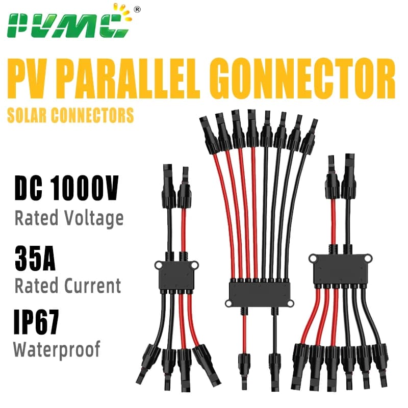 Connettore solare ramo tipo Y da 2 a 4/6/8 per pannelli solari, 10 AWG, prolunga ramo pannello solare, per connessione parallela di energia solare