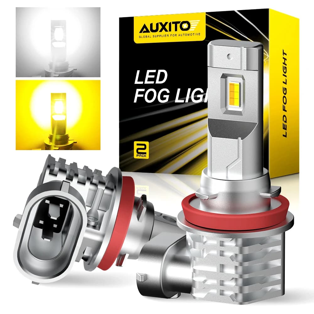AUXITO 2 pz Switchback H8 H11 H9 H16JP LED fendinebbia 6000K 3000K Canbus nessun errore fendinebbia per auto DRL doppio colore bianco giallo 12V