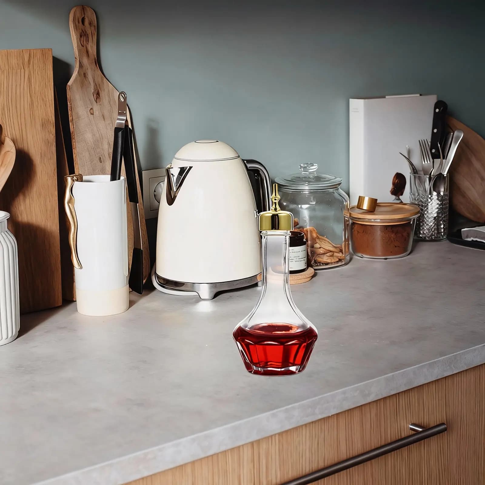 Shaker per Cocktail in Vetro Rinforzato con Acciaio Inox, Coperchio Sigillato Antiscivolo, Senza Perdite, Accessorio da Bar per Casa e Barman